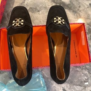 Tory Burch Black Suede Loafers -Size 6